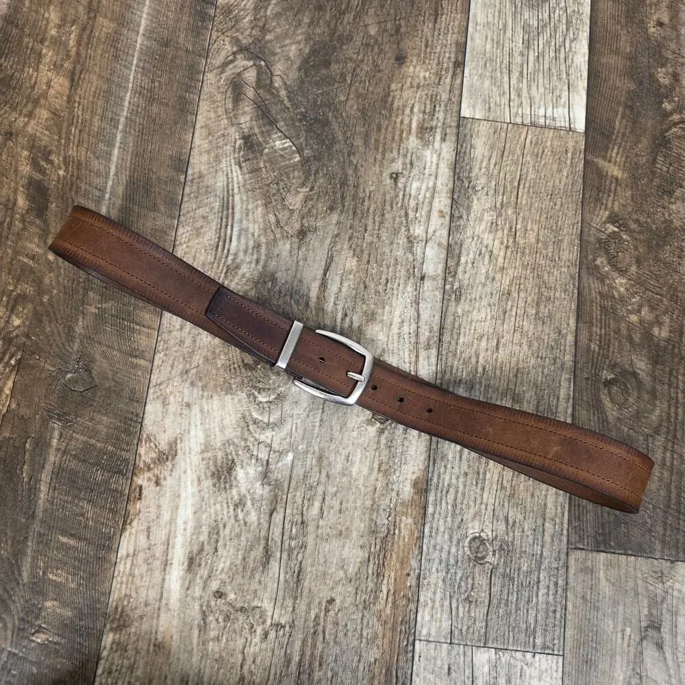 Vintage Brown Genuine Leather Belt Classic Casual Western Size 42